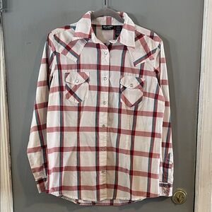 Wrangler Retro Pearl Snap Button Western Shirt Women's Size M